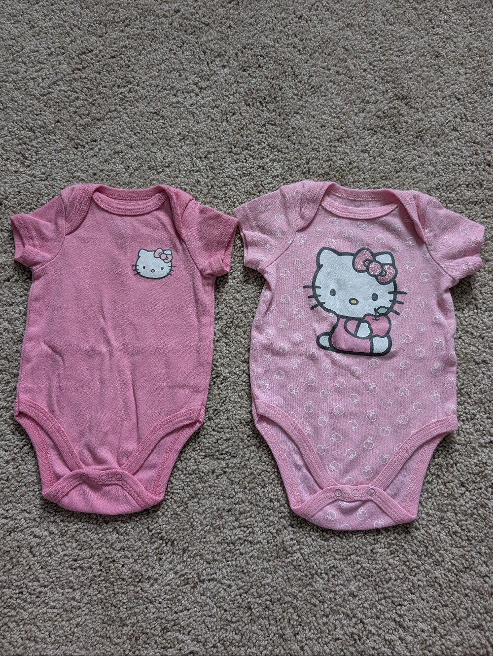 Hello Kitty Pink Baby One-Piece Bodysuit - Cute Short Sleeve